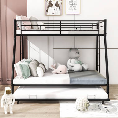 Metal twin over full bunk bed clearance with trundle